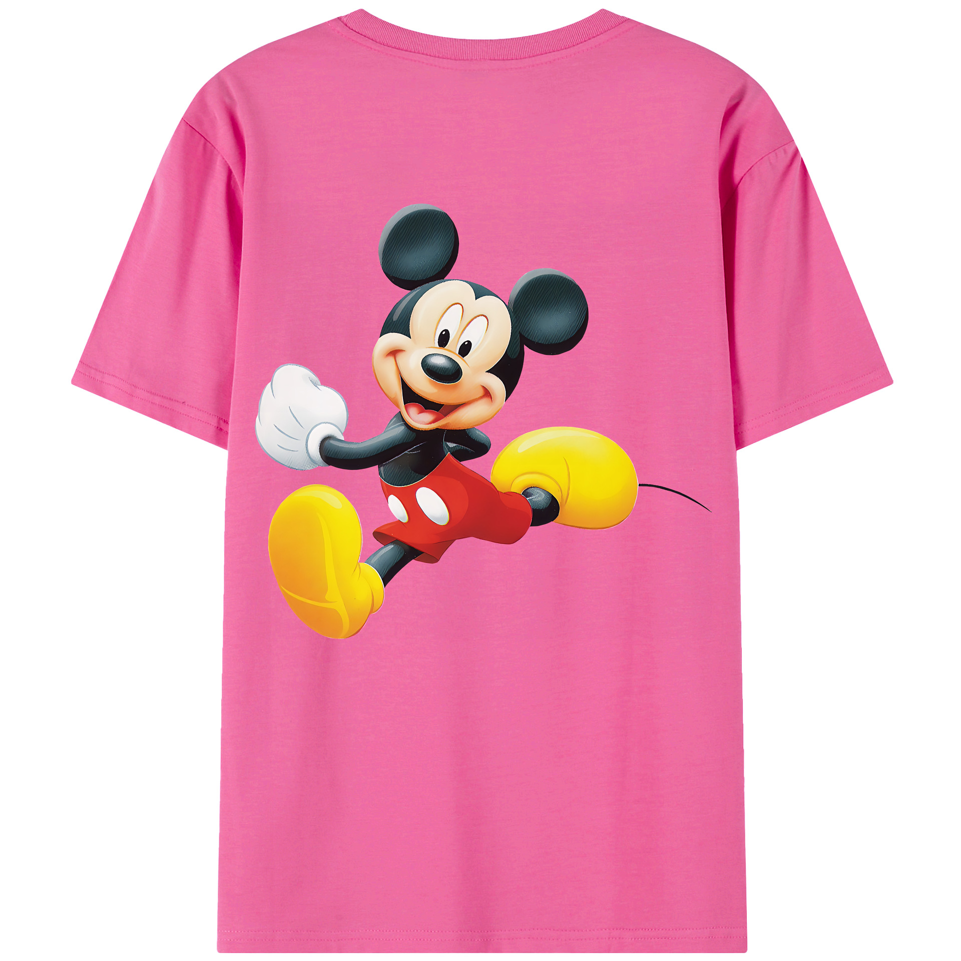 （画像用） ミッキーマウス Mickey Mouse レディース半袖Tシャツ(バックプリント)